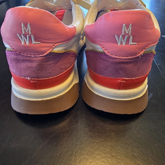 Madewell MWL Colorblock Leather Sneakers – White Pink Yellow Red NC294 - Picture 4 of 7